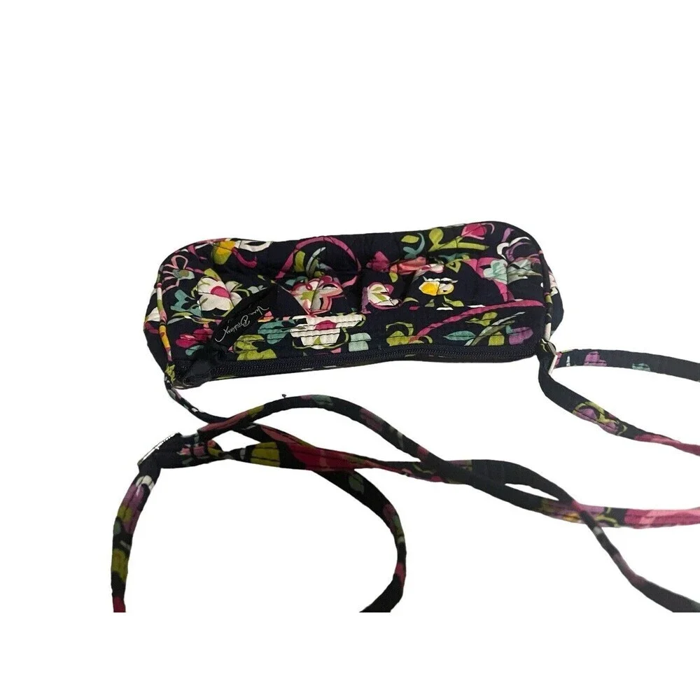 Vera Bradley Frannie Ribbon Crossbody Sling Bag Adjustable Strap Center Zip
